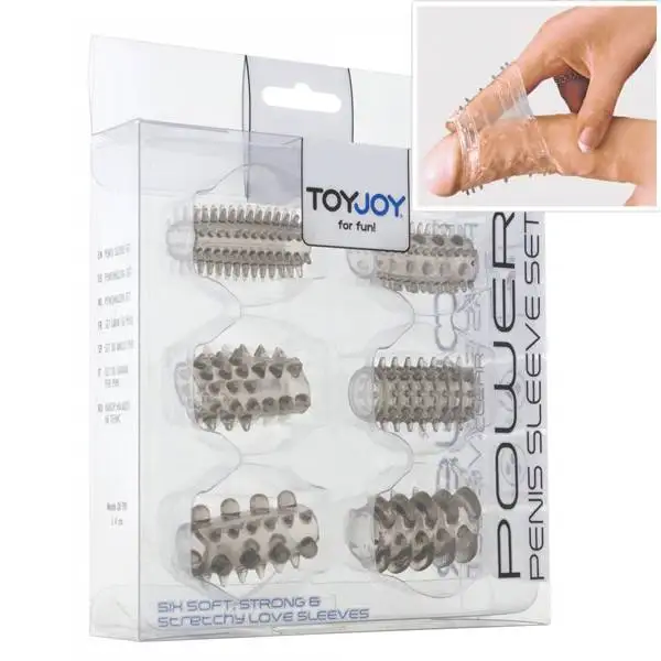 Mangas Estimuladoras ToyJoy Power Penis Sleeves Pack 6 Cinza