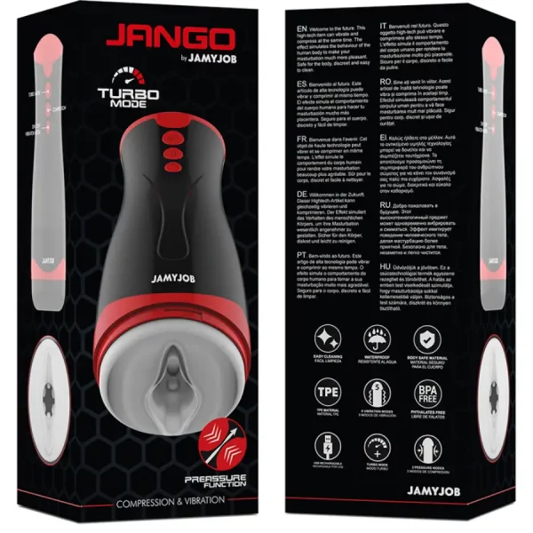 Masturbador com Compressão & Vibração Jango