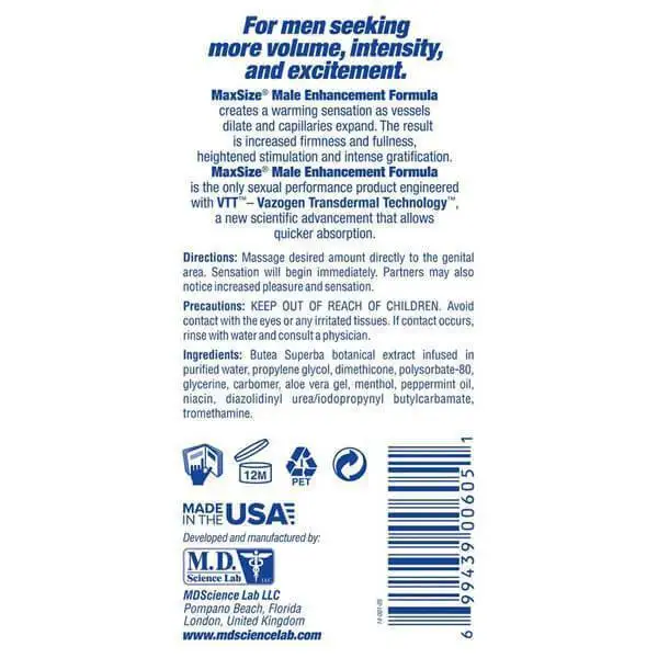 Max Size Creme de Erecção 150 ml.