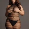 Mini Vestido High Neck With Sexy Net & Lace Le Désir by Shots Tamanho Grande