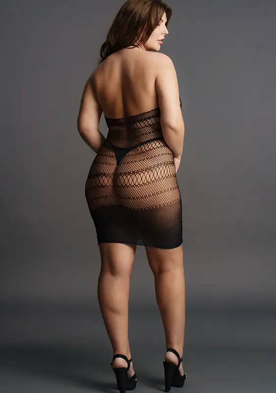 Mini Vestido High Neck With Sexy Net & Lace Le Désir by Shots Tamanho Grande