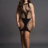Mini Vestido Net With Opaque V Shape Le Désir by Shots Tamanho Grande