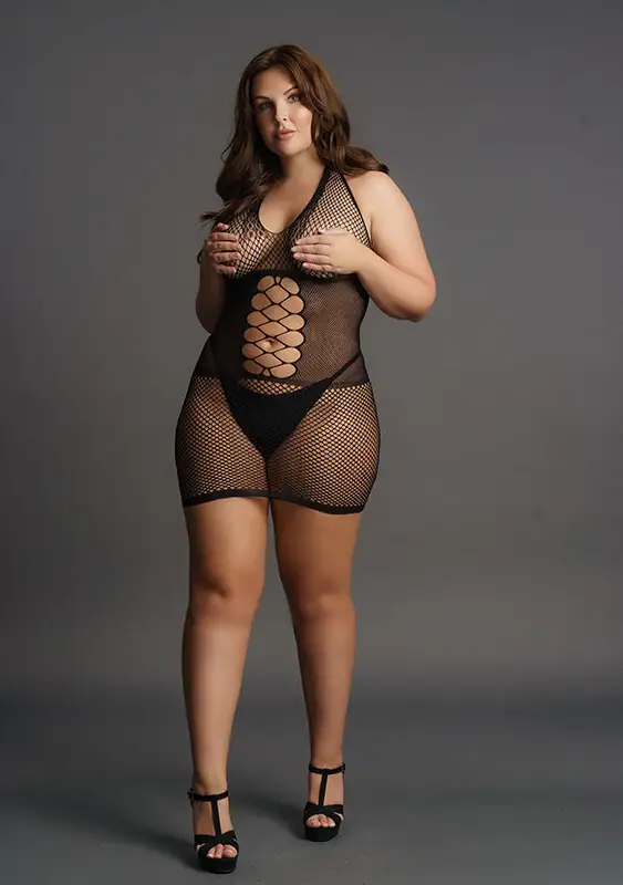 Mini Vestido Peek-A-Boo Fishnet Le Désir by Shots Tamanho Grande