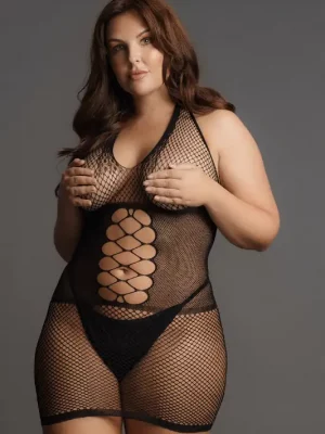 Mini Vestido Peek-A-Boo Fishnet Le Désir by Shots Tamanho Grande