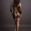 Mini Vestido Short Sleeved Fishnet Le Désir by Shots