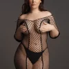 Mini Vestido Short Sleeved Fishnet Le Désir by Shots Tamanho Grande