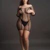 Mini Vestido Short Sleeved Fishnet Le Désir by Shots Tamanho Grande