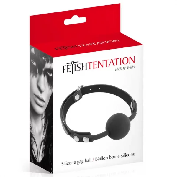 Mordaça Silicone Gag Ball Preto