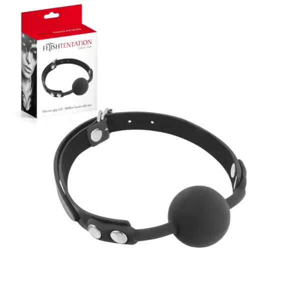 Mordaça Silicone Gag Ball Preto