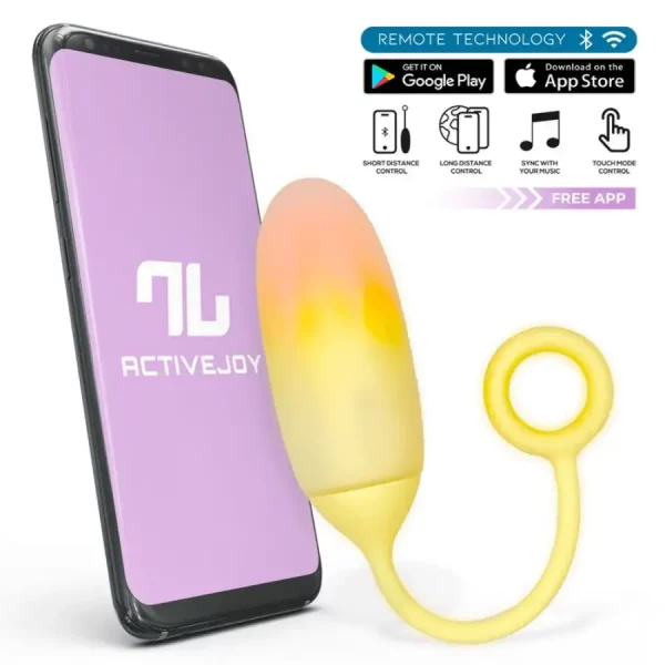 Ovo Vibratório Com App - Amarelo Laranja