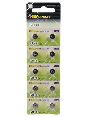 Pilhas LR41 Hi-Watt 10 Un.