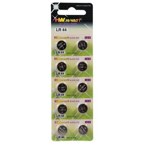 Pilhas LR44 Hi-Watt 10 Un.