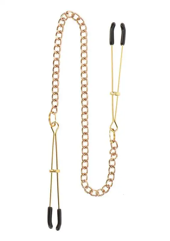Pinças para Mamilos Tweezers com Corrente Dourada
