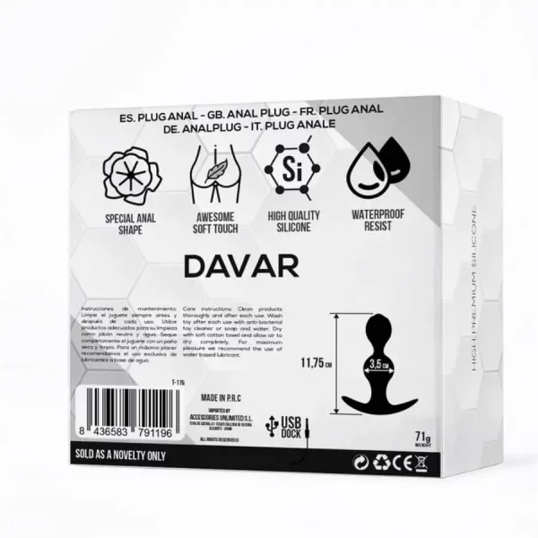 Plug Anal Davar Preto