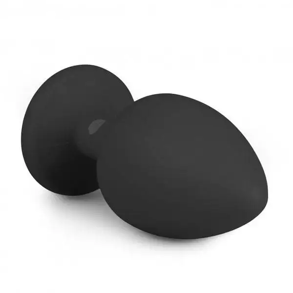 Plug Anal em Silicone com Cristal Transparente EasyToys Grande Preto