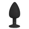 Plug Anal em Silicone com Cristal Transparente EasyToys Grande Preto