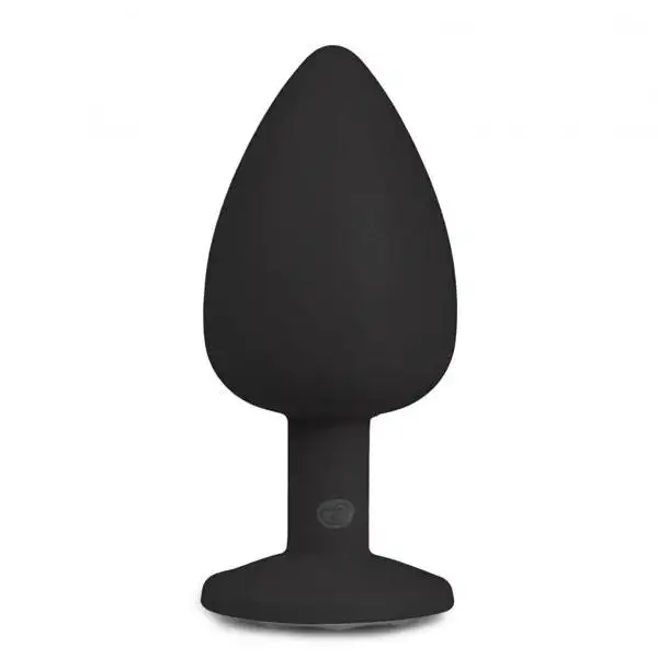 Plug Anal em Silicone com Cristal Transparente EasyToys Grande Preto