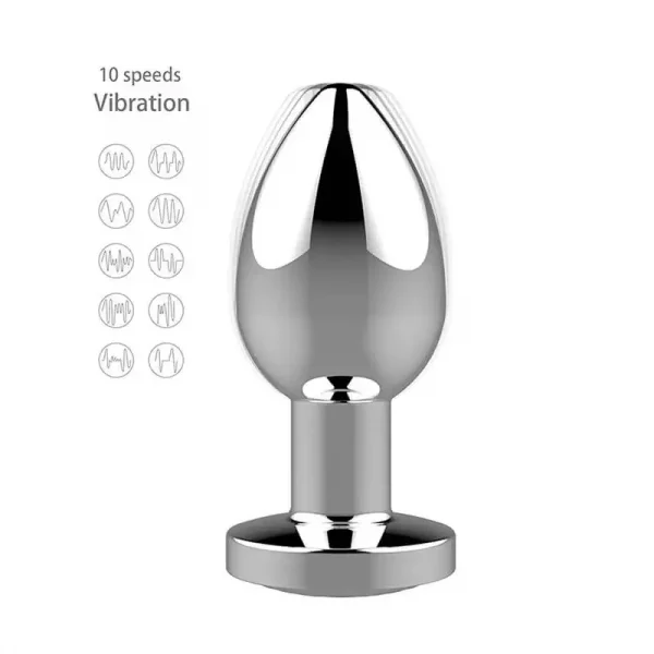 Plug Anal Inox com Vibração e Comando Wireless