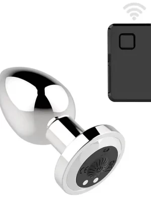 Plug Anal Inox com Vibração e Comando Wireless