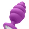 Plug Anal L Ribbed Diamond Heart Roxo Ouch!