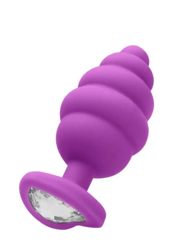 Plug Anal L Ribbed Diamond Heart Roxo Ouch!