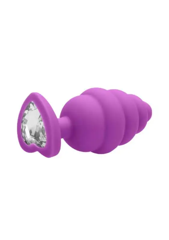 Plug Anal L Ribbed Diamond Heart Roxo Ouch!