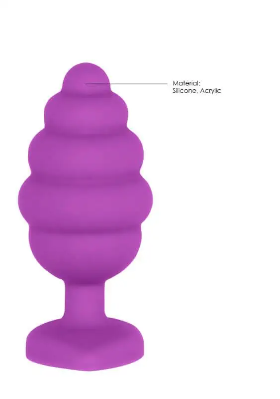 Plug Anal L Ribbed Diamond Heart Roxo Ouch!