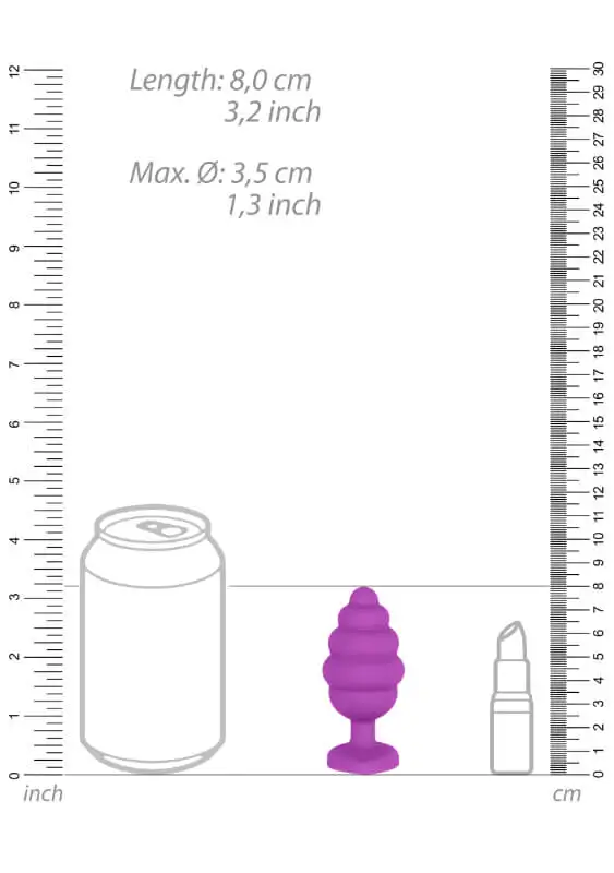 Plug Anal L Ribbed Diamond Heart Roxo Ouch!
