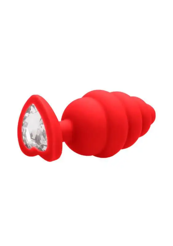 Plug Anal L Ribbed Diamond Heart Vermelho Ouch!
