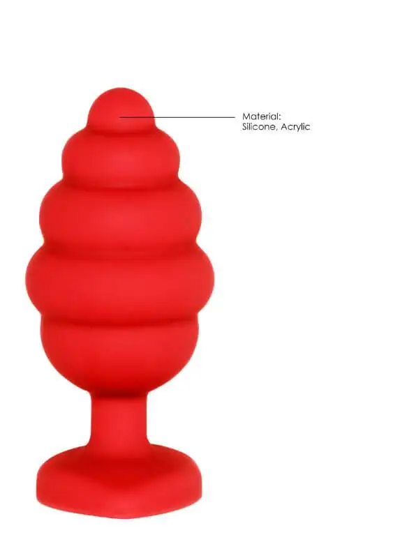 Plug Anal L Ribbed Diamond Heart Vermelho Ouch!