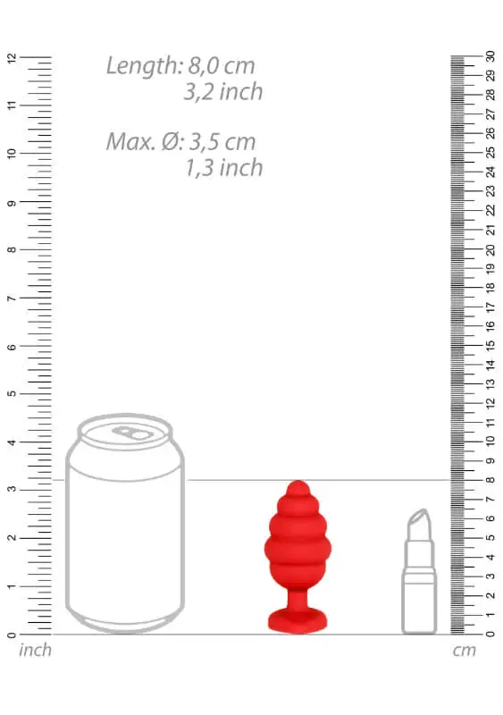 Plug Anal L Ribbed Diamond Heart Vermelho Ouch!