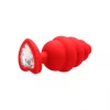 Plug Anal M Ribbed Diamond Heart Vermelho Ouch!