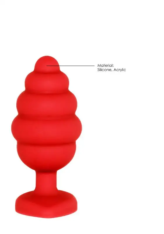 Plug Anal M Ribbed Diamond Heart Vermelho Ouch!