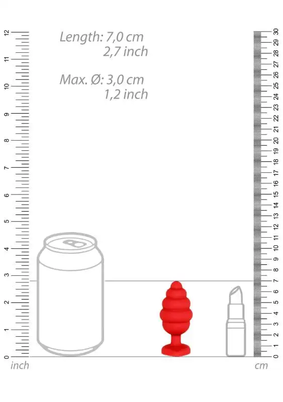 Plug Anal M Ribbed Diamond Heart Vermelho Ouch!