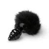Plug Anal Metálico com Cauda de Coelhinho Preta EasyToys