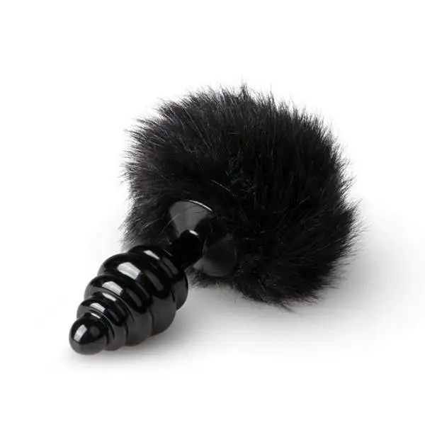 Plug Anal Metálico com Cauda de Coelhinho Preta EasyToys