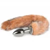 Plug Anal Metálico com Cauda de Raposa Castanha EasyToys Prateado