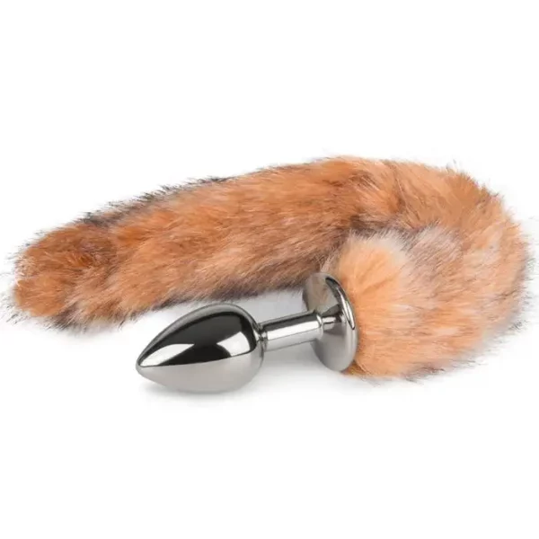 Plug Anal Metálico com Cauda de Raposa Castanha EasyToys Prateado