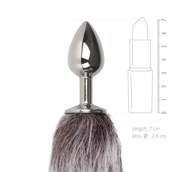 Plug Anal Metálico com Cauda de Raposa Cinzenta EasyToys Prateado
