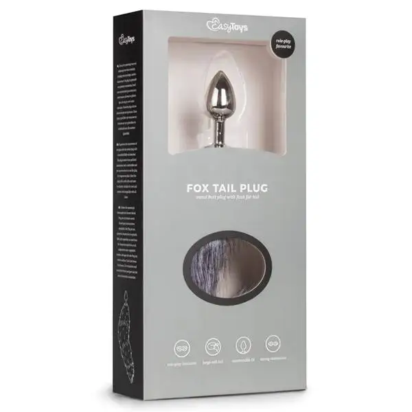 Plug Anal Metálico com Cauda de Raposa Cinzenta EasyToys Prateado