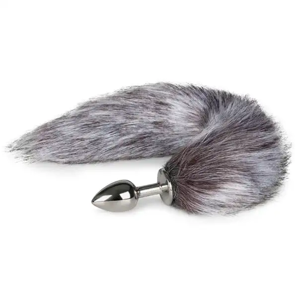 Plug Anal Metálico com Cauda de Raposa Cinzenta EasyToys Prateado