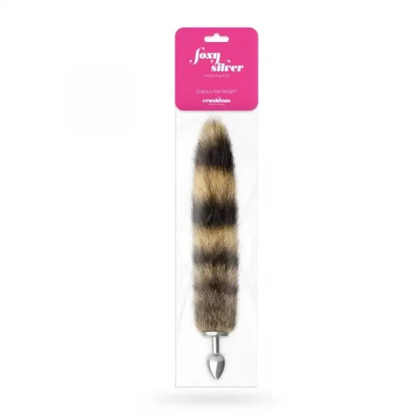Plug Anal Metálico com Cauda de Raposa Foxy Silver