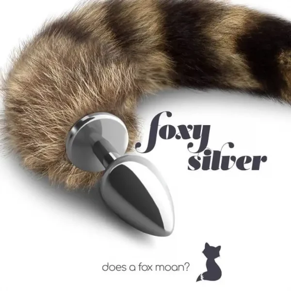 Plug Anal Metálico com Cauda de Raposa Foxy Silver