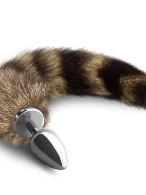 Plug Anal Metálico com Cauda de Raposa Foxy Silver