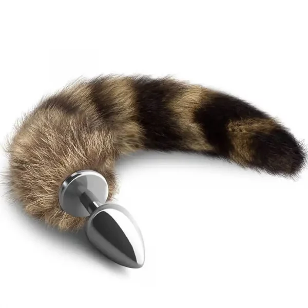Plug Anal Metálico com Cauda de Raposa Foxy Silver