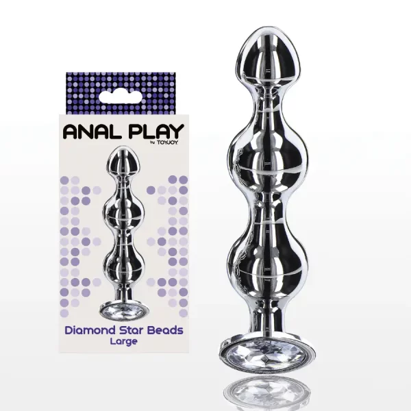 Plug Anal Metálico com Cristal Diamond Star Beads L