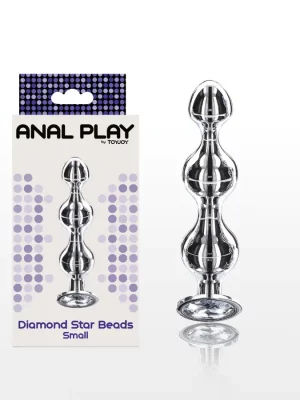 Plug Anal Metálico com Cristal Diamond Star Beads S