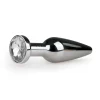 Plug Anal Metálico Com Cristal Transparente Easy Toys