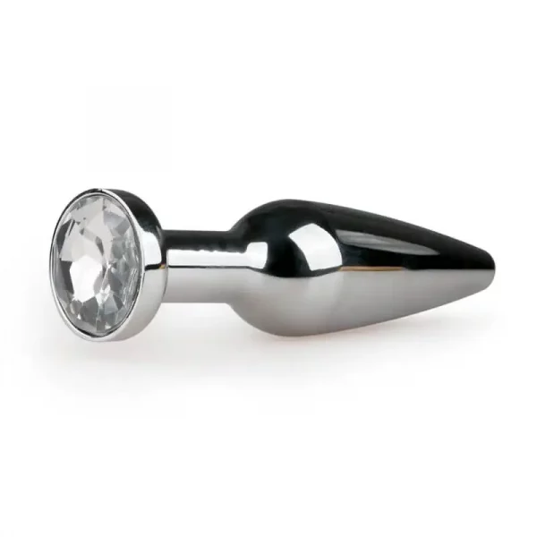 Plug Anal Metálico Com Cristal Transparente Easy Toys