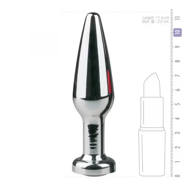 Plug Anal Metálico Com Cristal Transparente Easy Toys
